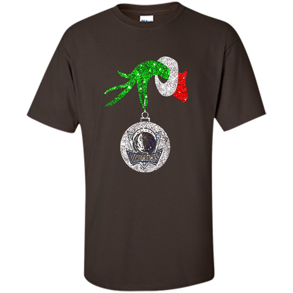 Amazing Dallas Mavericks Glitter Grinch Monogram Ornament Christmas Gift - Shirt