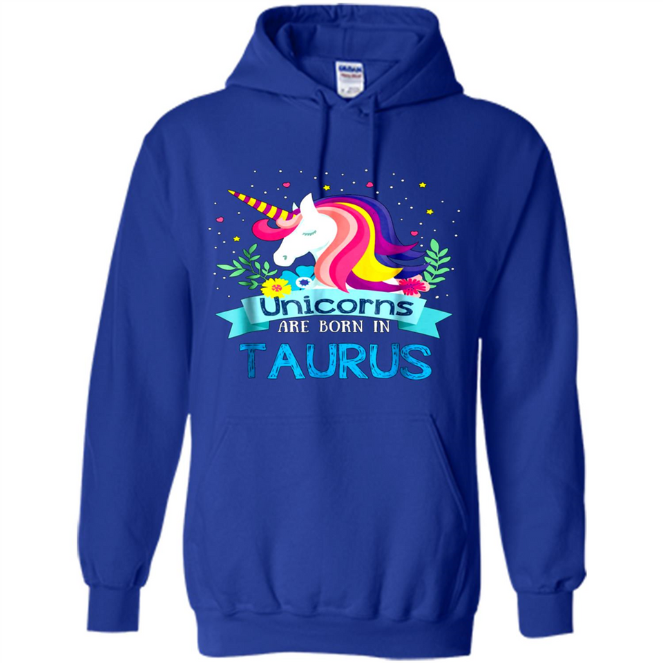 Unicorns are born in Taurus Birthday Rainbow Gift Ladies Custom