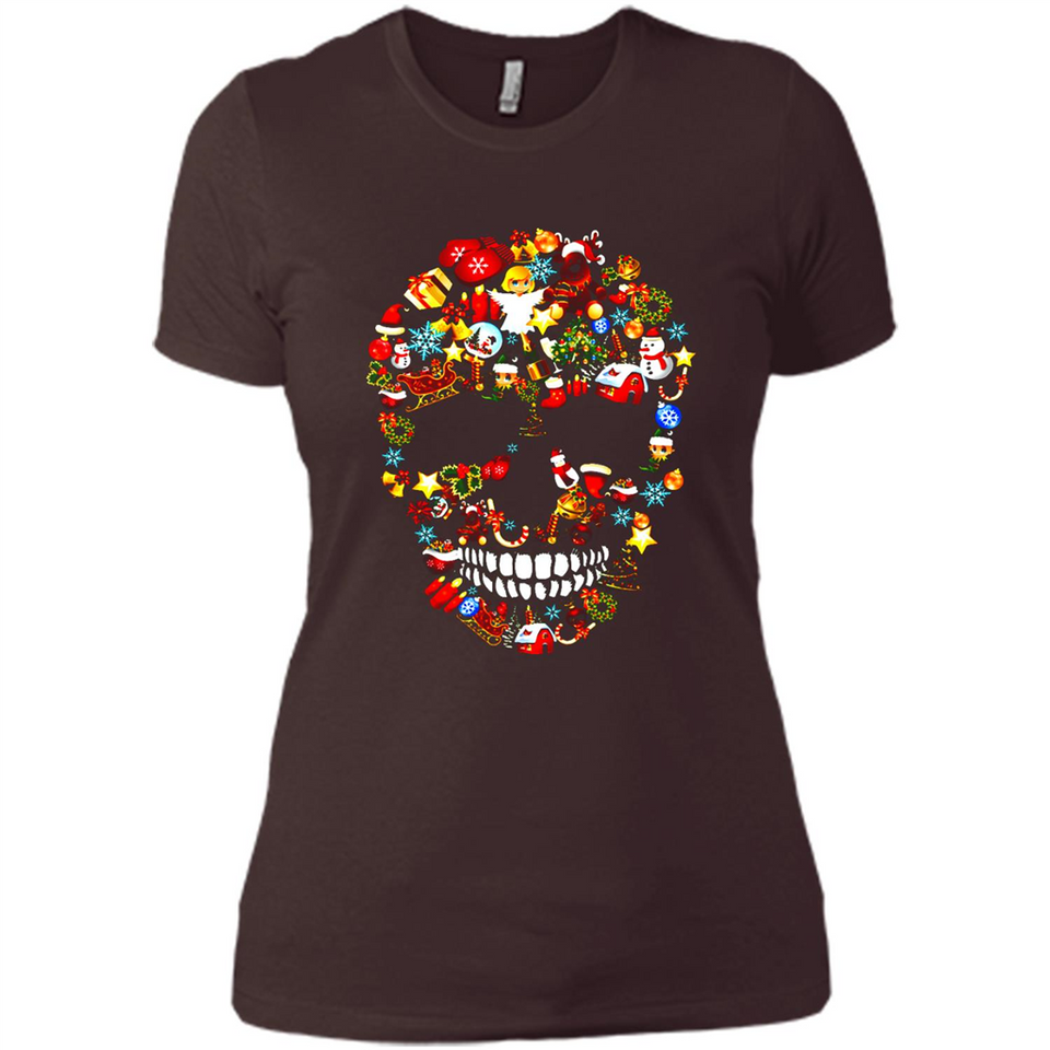 Skull Christmas Decorations Merry Xmas T-Shirt - Ladies' Boyfriend T-Shirt