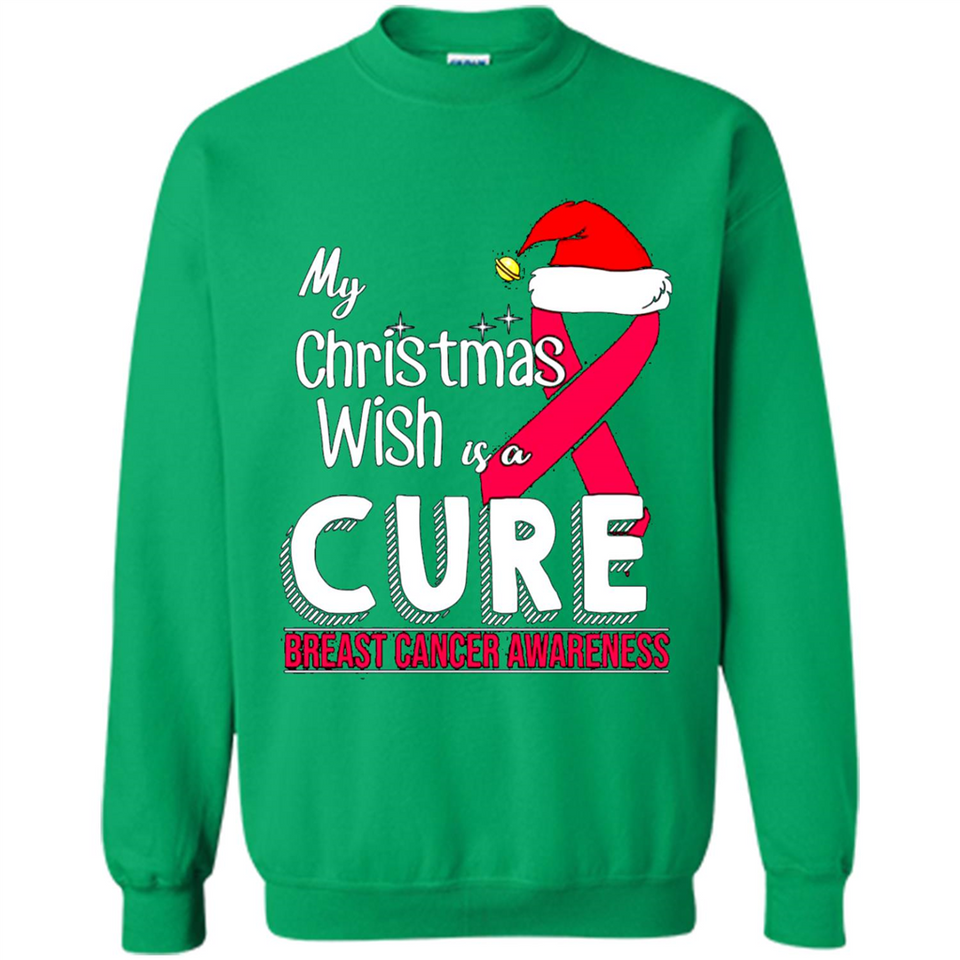 My Christmas Wish Is A Cure Breast Cancer Awareness sweater PINGPONG