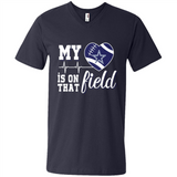 Dallas Cowboys Football My Heart is on that Field - Men's V-Neck