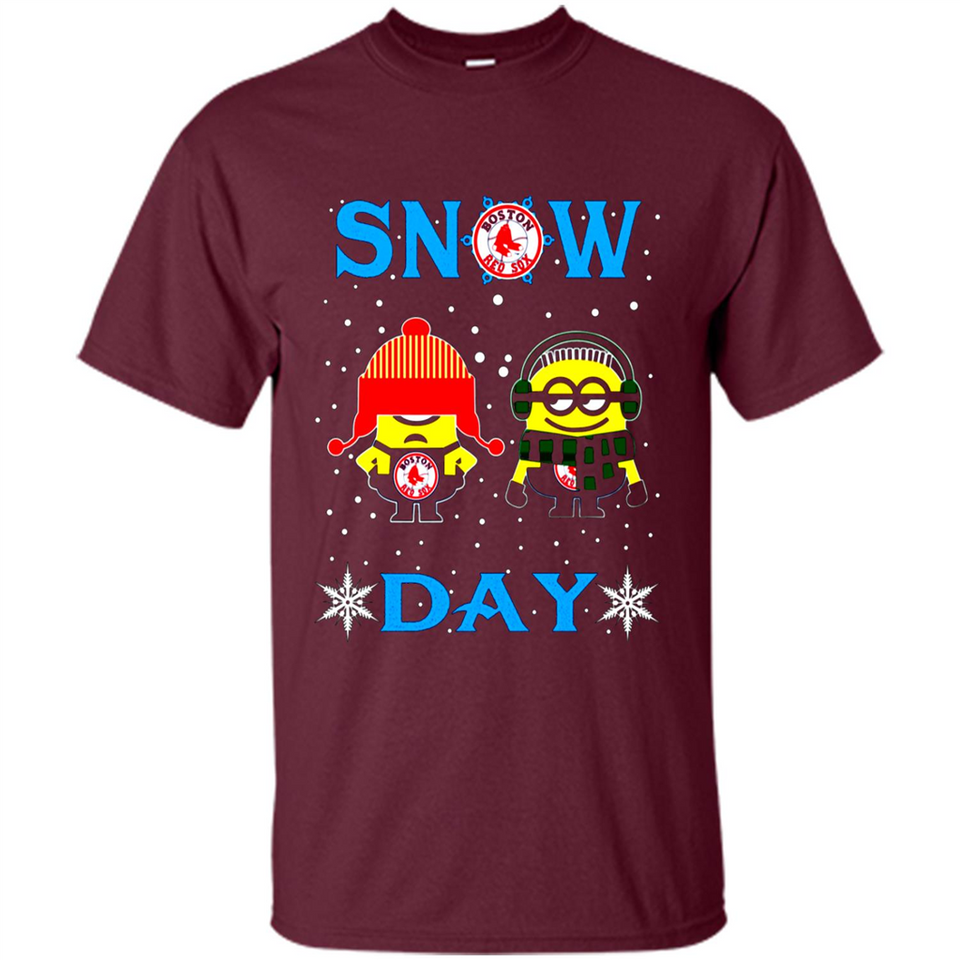 Snow Day Shirt For Boston Red Sox Vs Minion Fans pingpong