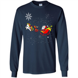 Christmas Unicorn Rudolph and Santa - Long Sleeve T-Shirt
