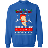Nigel Thornberry Smashing through the snow Christmas sweatshirt PINGPONG