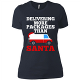 Delivering More Packages Than Santa Shirt - Postal Gift - Ladies' Boyfriend T-Shirt