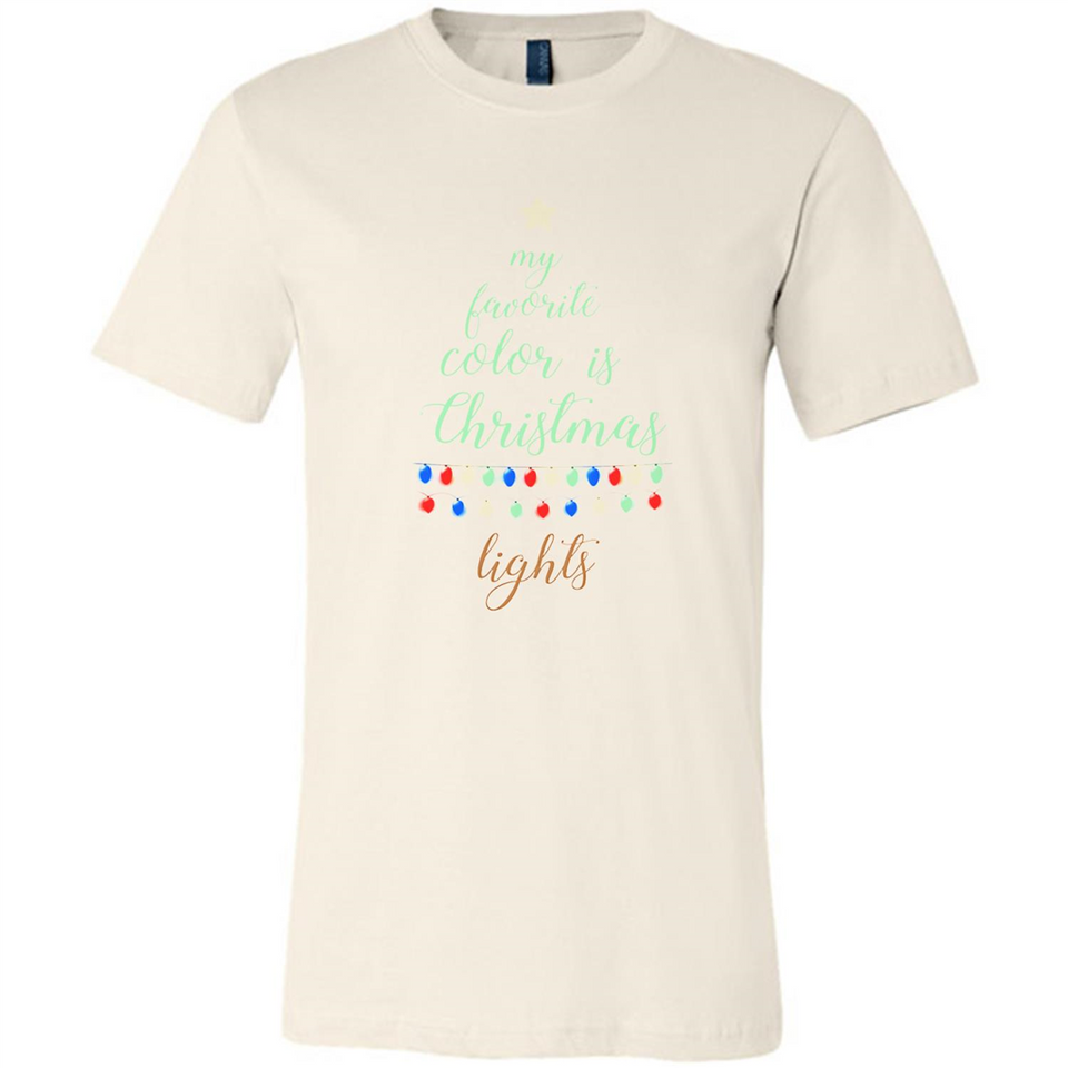 My Favorite Color is Christmas Lights Xmas Sporty T-Shirt - Canvas Unisex T-Shirt