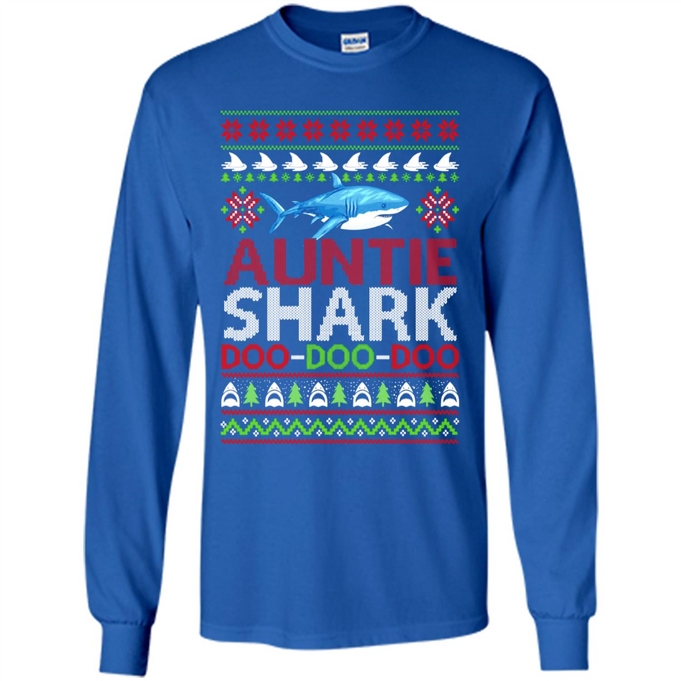 Auntie shark Doo Doo Doo Christmas - Long Sleeve T-Shirt