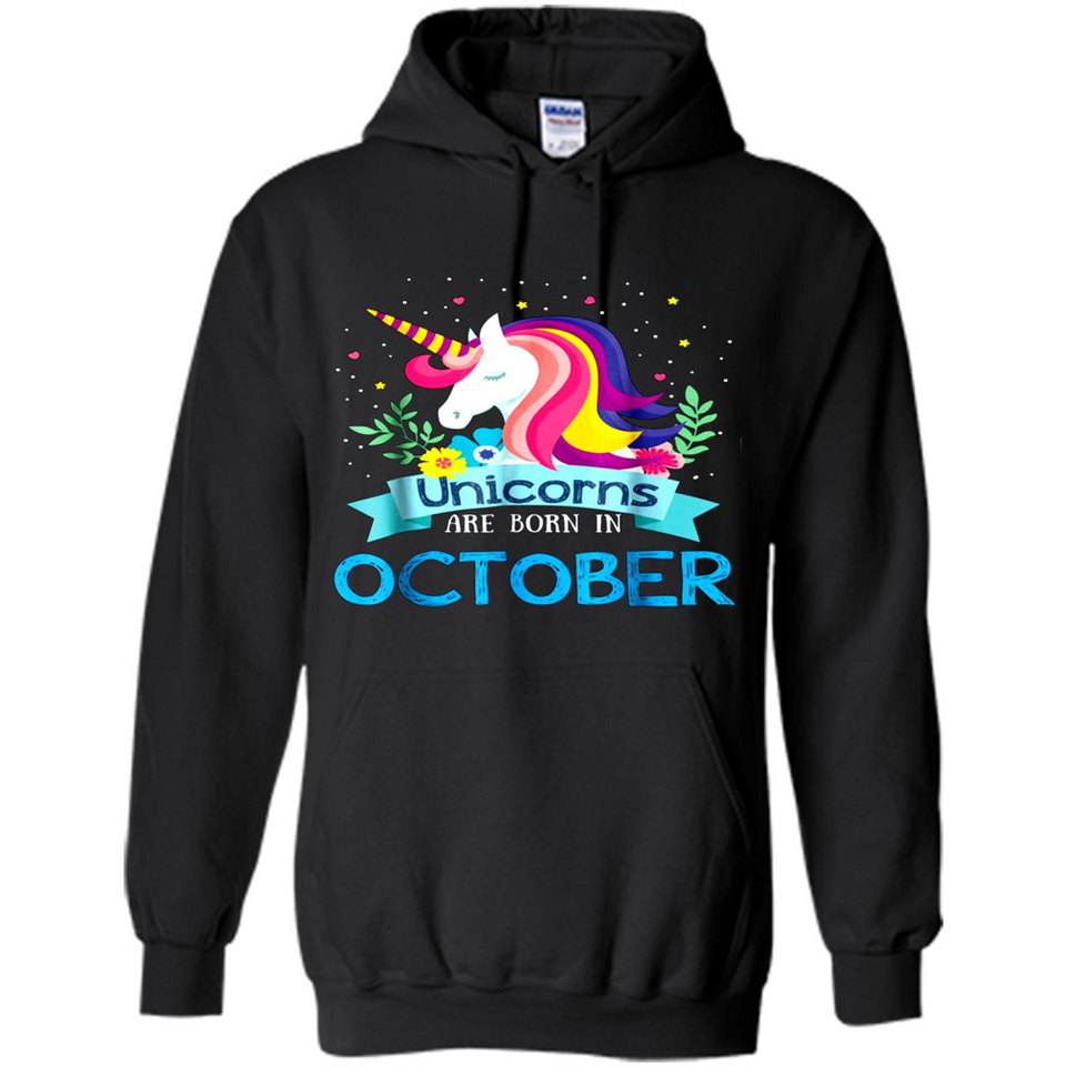Unicorns are born in October Birthday Rainbow Gift Ladies Custom