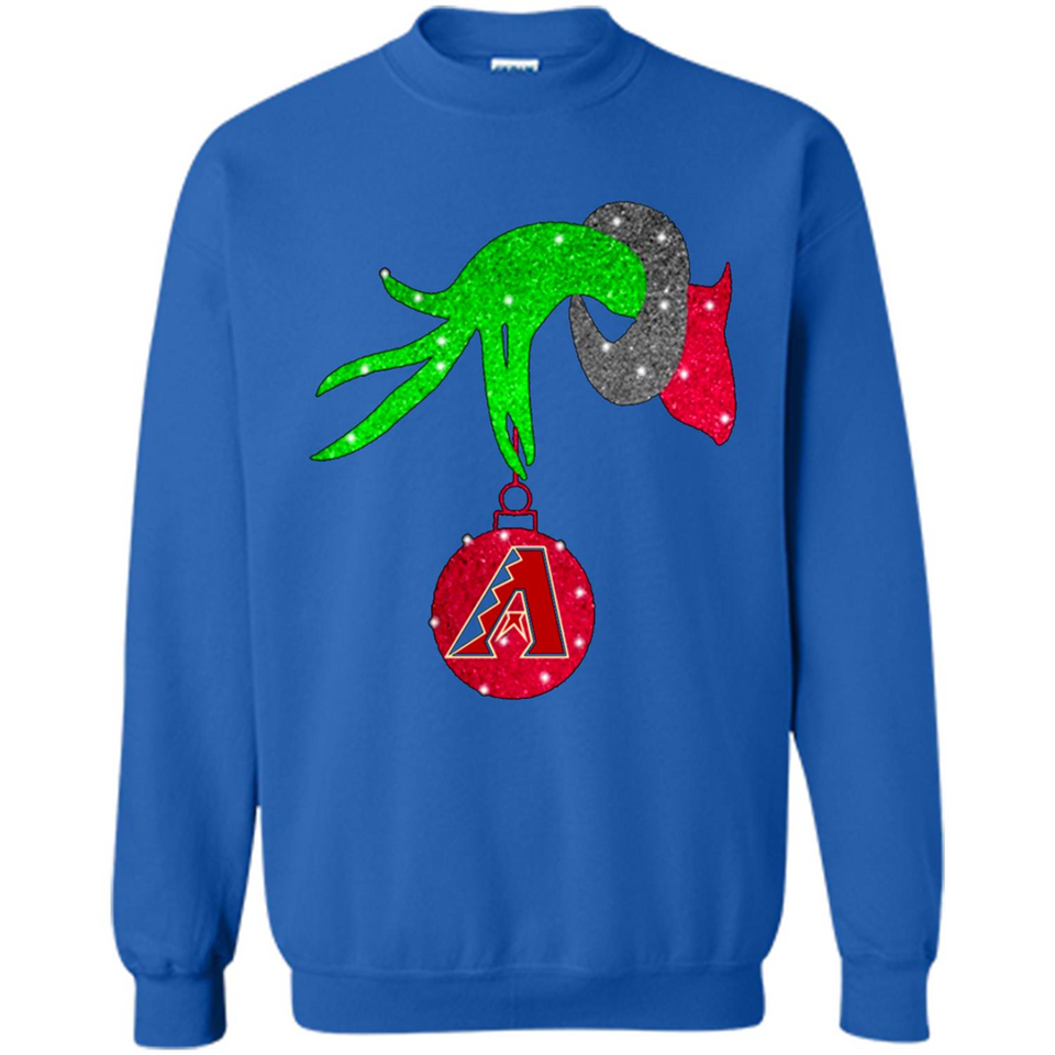 GRINCH HAND HOLDING ARIZONA DIAMONDBACKS GLITTER CHRISTMAS PINGPONG
