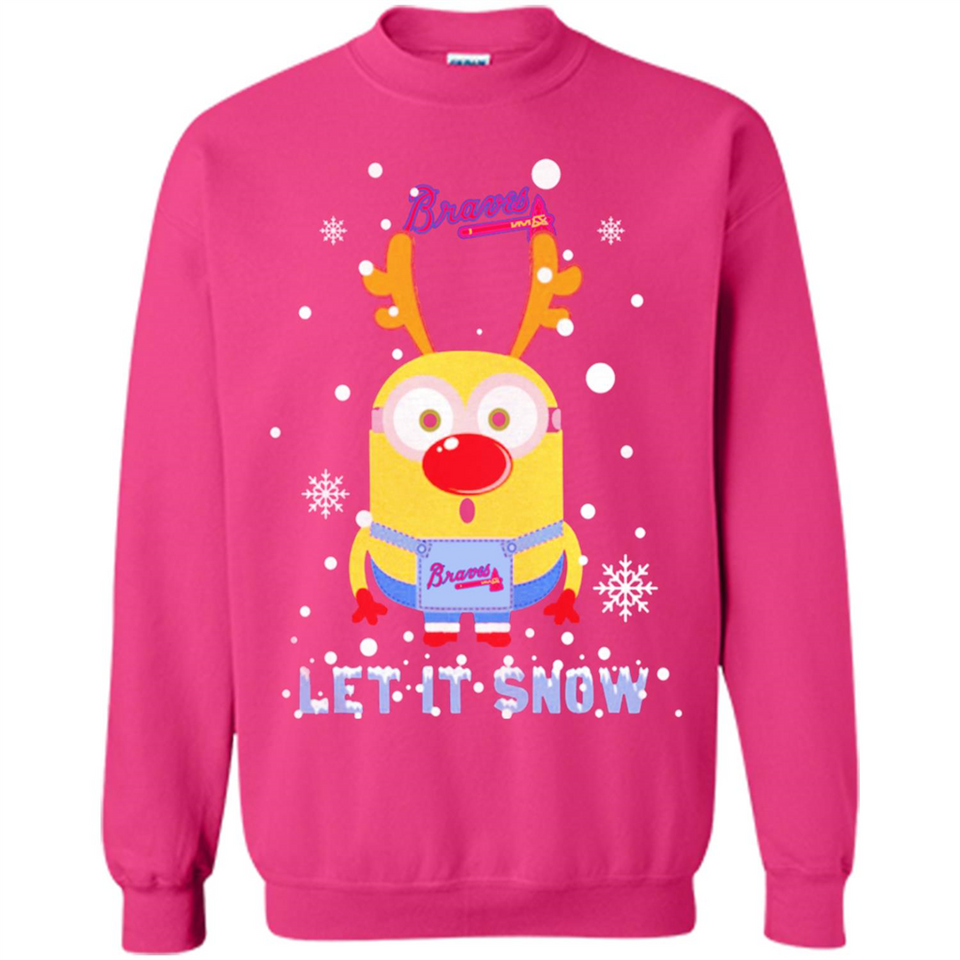 Minion Atlanta Braves Ugly Christmas Sweater Let it Snow - Sweatshirt