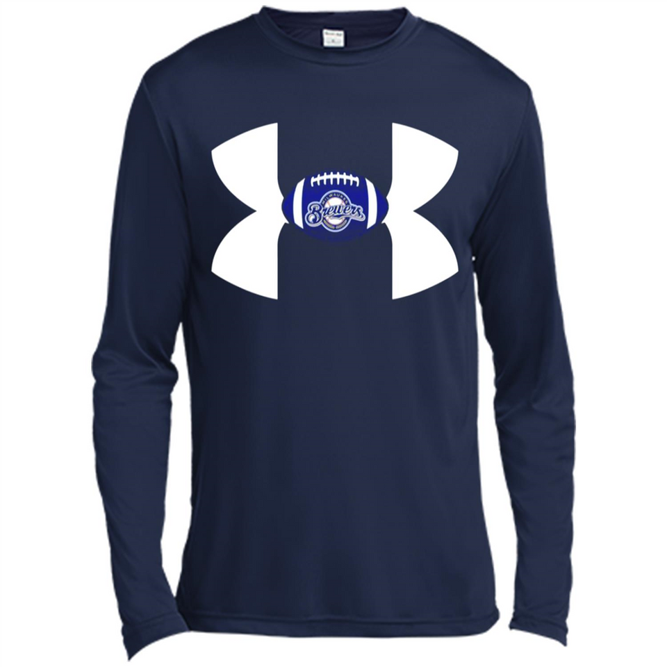 Milwaukee Brewers Under Armour Logo - Canvas Long Sleeve T-Shirt