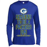Reasons to be a Green Bay Packers Fan Complete List on Back - Canvas Long Sleeve T-Shirt