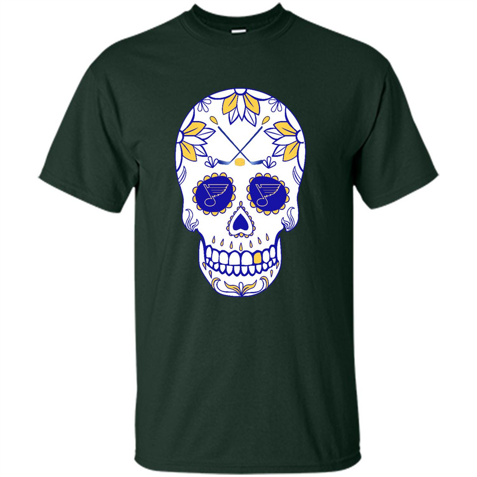 St. Louis Blues Hockey Sugar Skull Day of the Dead