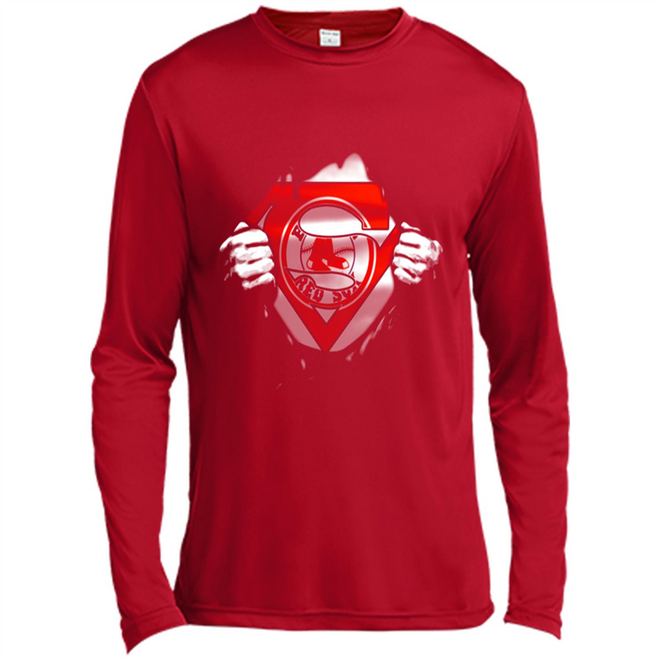 Boston Red Sox And Superman Fans - Canvas Long Sleeve T-Shirt