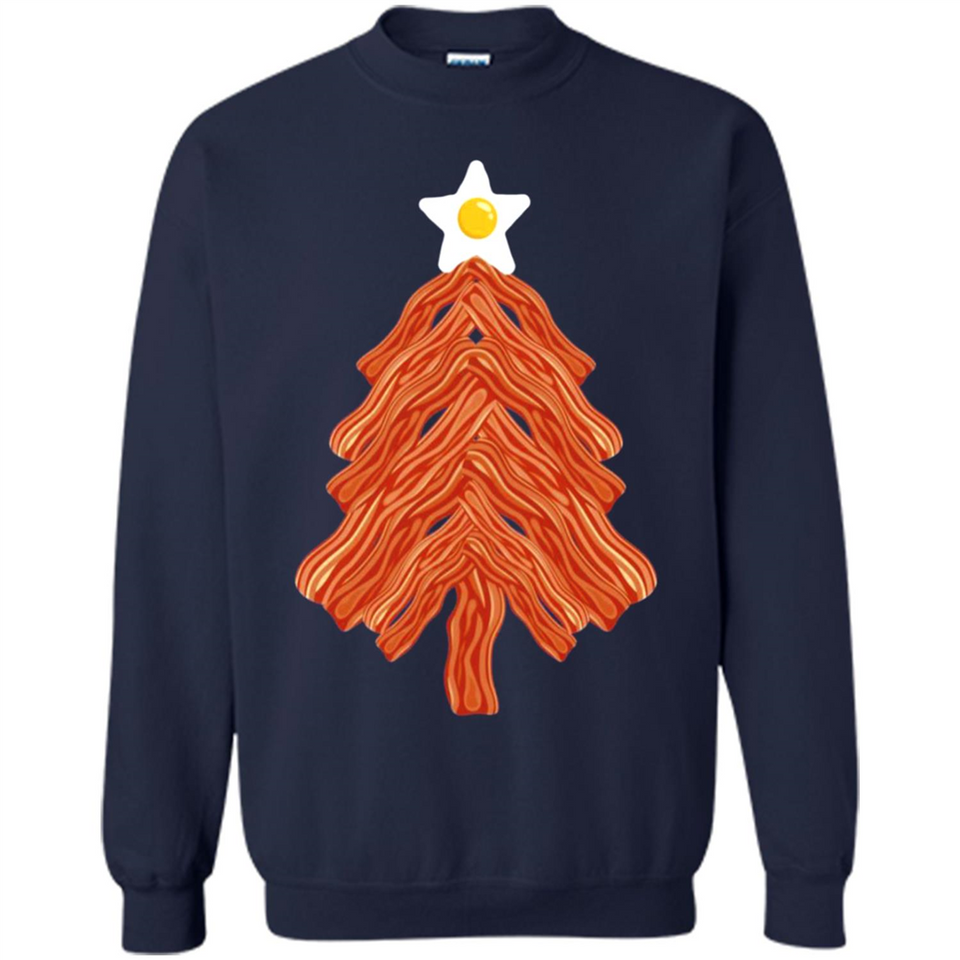 Bacon & Eggs Over Easy Fried Food Breakfast Xmas Tree Foodie - Sweatshirt