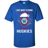 I Just Want To Drink Hot Chocolate & Watch Washington Huskies Ugly Christmas Sweater PINGPONG