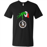 Amazing Florida State Seminoles Glitter Grinch Monogram Ornament Christmas Gift - Men's V-Neck