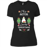 This Actor Loves Christmas Tree Shirt with Snowman