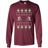 Christmas Ugly Sweater Cycling - Best Ugly Christmas Sweater - Long Sleeve T-Shirt