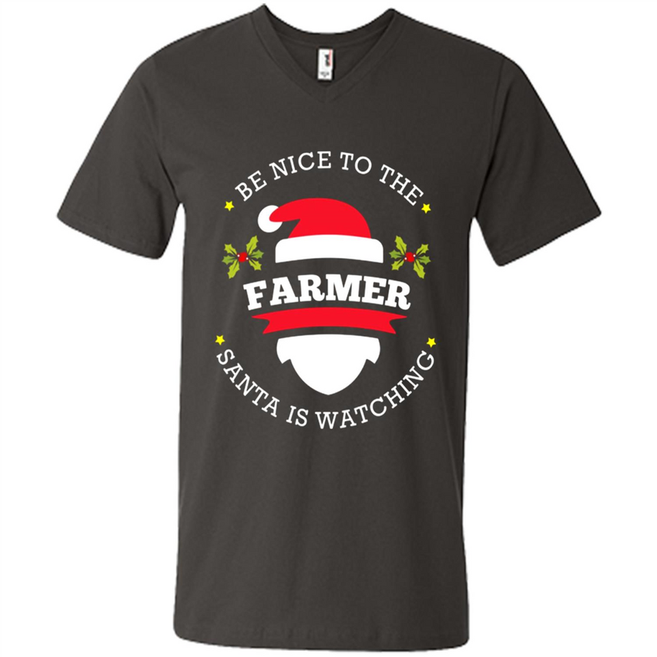 Be Nice to Farmer Santa Watching Christmas 1 - Men's V-Neck
