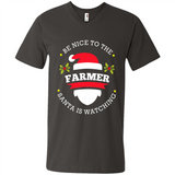 Be Nice to Farmer Santa Watching Christmas 1 - Men's V-Neck