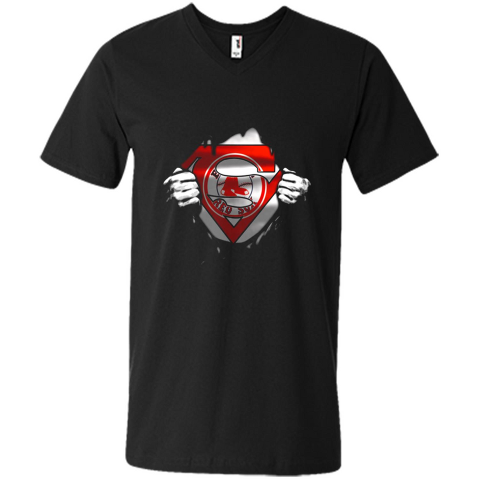 Boston Red Sox And Superman Fans - Men's V-Neck