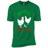 Christmas Chicken Shirt Santa Hens Lover Funny Farmer Gift - Premium Short Sleeve T-Shirt