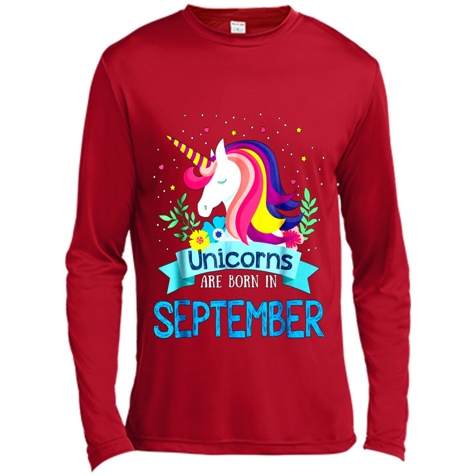 Unicorns are born in September Birthday Rainbow Gift Ladies Custom
