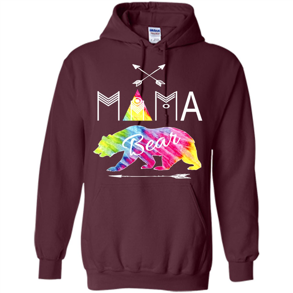 Mama Bear Shirt Tie Dye Family Vacation & Camping Tee - Hoodie