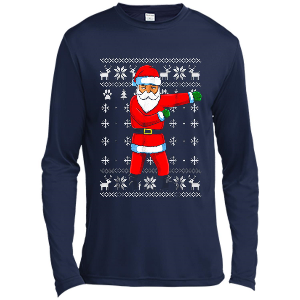 Flossing Santa Christmas Ugly Sweater Style Pajama Xmas Gift - Canvas Long Sleeve T-Shirt