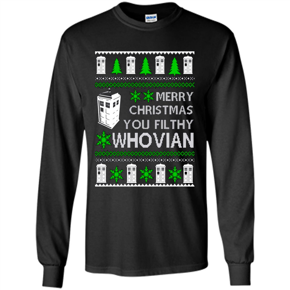 Merry Christmas You Filthy Whovian ugly sweater PINGPONG