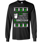 Merry Christmas You Filthy Whovian ugly sweater PINGPONG