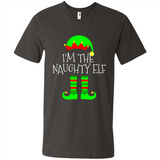 Matching Family Christmas Shirt Funny I'm The Naughty Elf Black mugs PINGPONG - Men's V-Neck