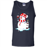 Cute Snowman drink Red Wine Christmas T-Shirt - Tank Top