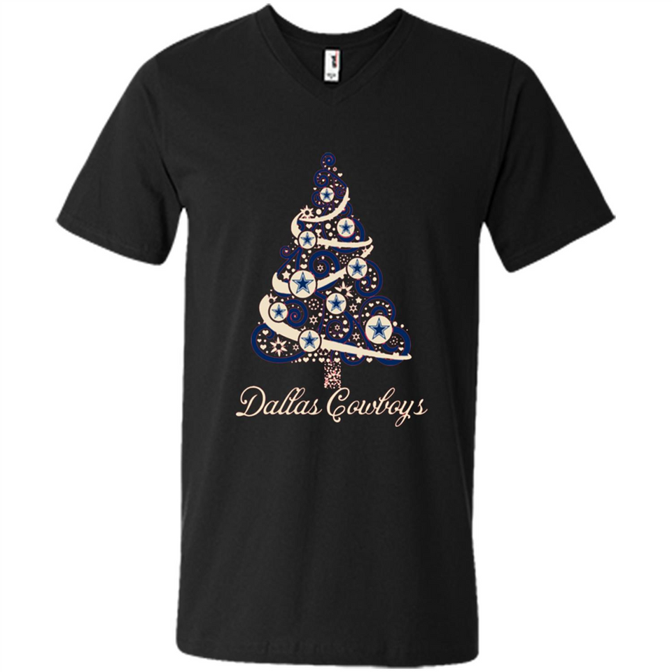 Dallas Cowboys NFL Football Team Logo Christmas Tree T-Shirt - Men's V-Neck