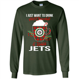 I Just Want To Drink Hot Chocolate & Watch Winnipeg Jets Ugly Christmas Sweater PINGPONG