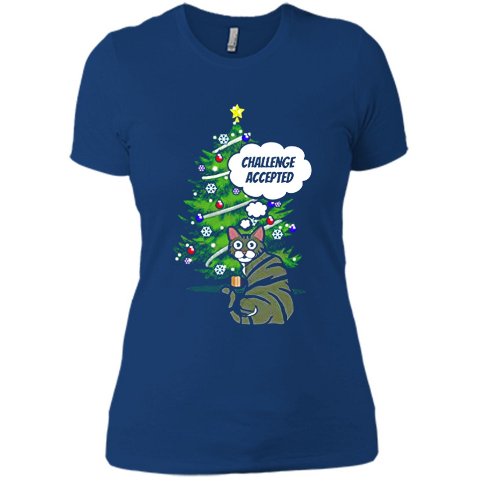 Christmas Tree Cat Long Sleeve Christmas Shirt for Cat Lover - Ladies' Boyfriend T-Shirt