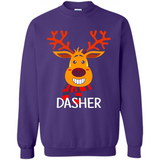 Dasher Reindeer Santa Claus Funny Xmas Holiday T-Shirt - Sweatshirt