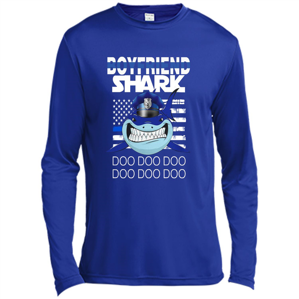 Police boyfriend Shark Blue Line Tee