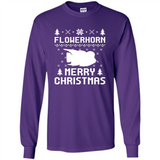 Flowerhorn Christmas T-shirt, Ugly Christmas Sweater - Long Sleeve T-Shirt