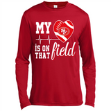 San Francisco 49ers Football My Heart is on that Field - Canvas Long Sleeve T-Shirt