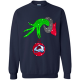 GRINCH HAND HOLDING COLORADO AVALANCHE GLITTER CHRISTMAS PINGPONG