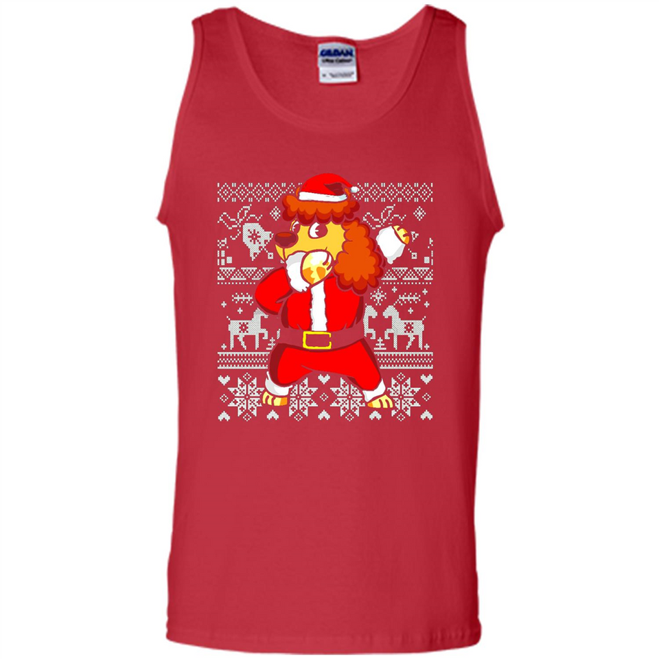 Dabbing Poodle Santa Christmas Holiday Sweatshirt - Tank Top