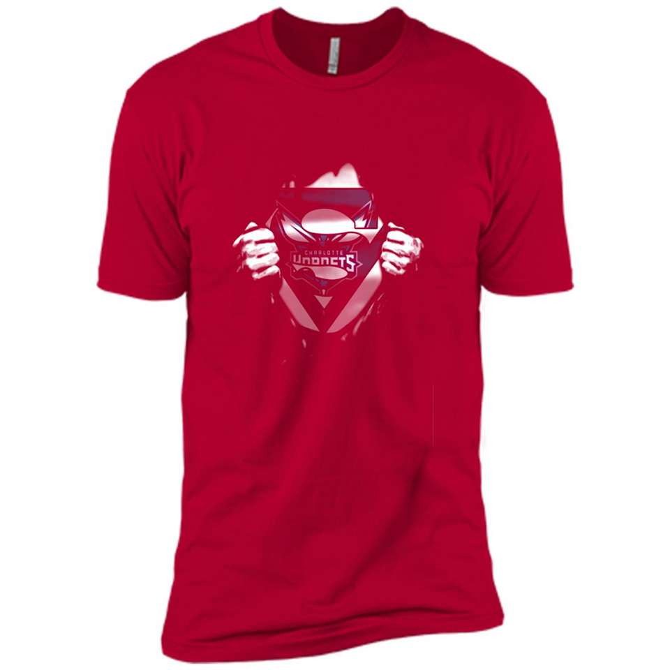 Charlotte Hornets And Superman Fans - Premium Short Sleeve T-Shirt