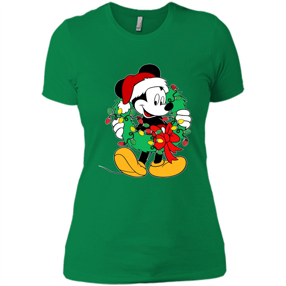 Mickey Mouse Merry Christmas Disney Sweatshirt - Ladies' Boyfriend T-Shirt
