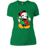 Mickey Mouse Merry Christmas Disney Sweatshirt - Ladies' Boyfriend T-Shirt