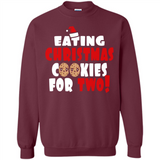 Womens Funny Eating Christmas Cookies For Two Pregnancy - Sweatshirt