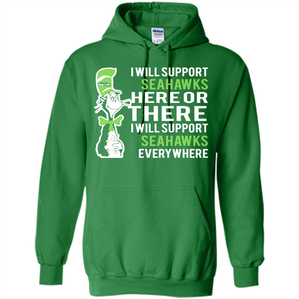 Shirt For Dr Seuss Cat And Seattle Seahawks Fans - Hoodie