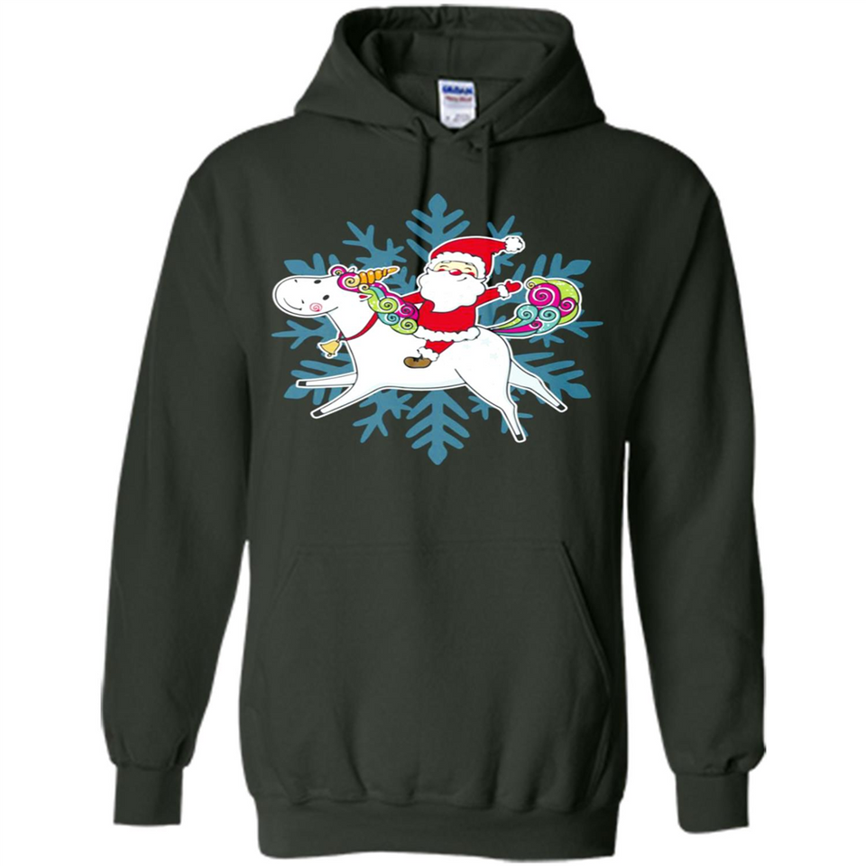 Unicorn And Santa Christmas 1 - Hoodie