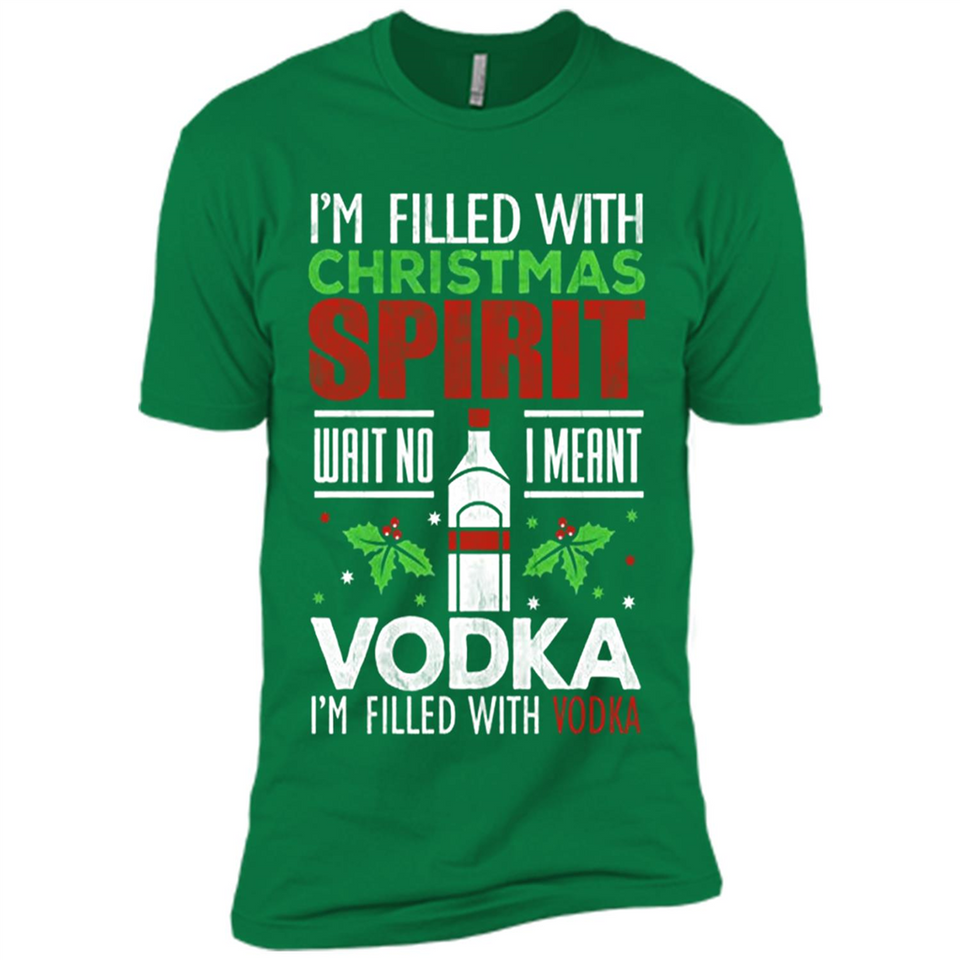 Christmas Gift Shirt Christmas Spirit Vodka Santa - Premium Short Sleeve T-Shirt